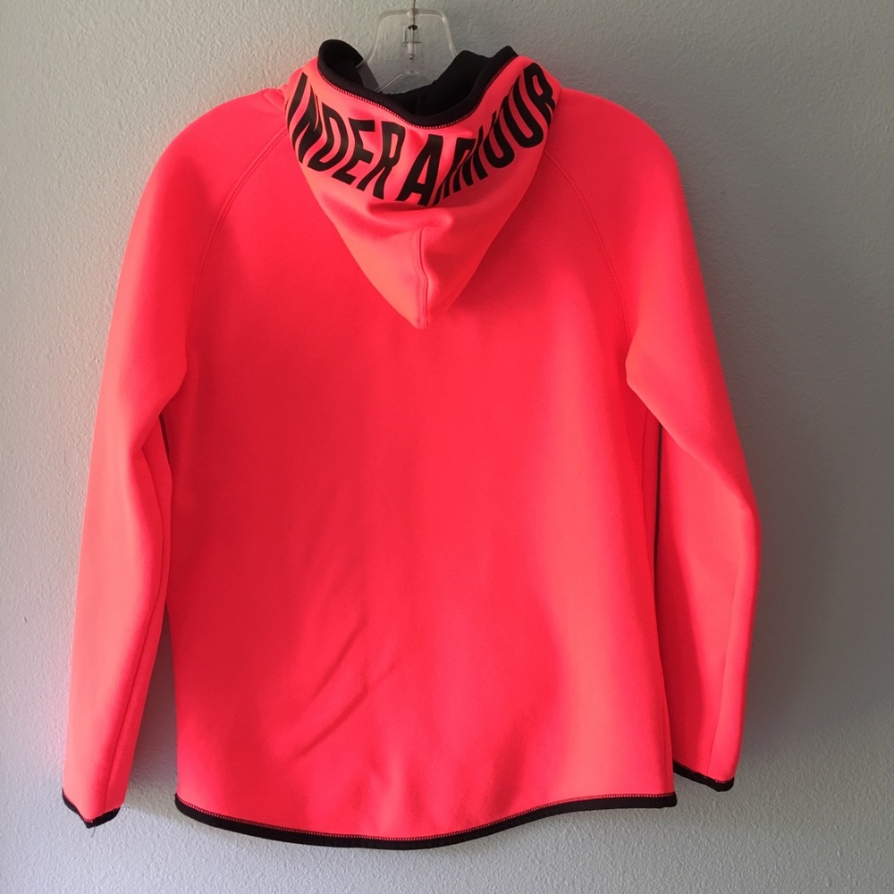 Under  Armor hoodie neon orange youth hoodie - Picture 2 of 6